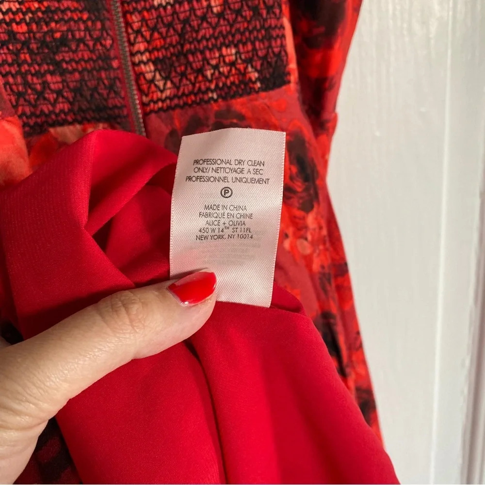 Alice + Olivia Red Floral Mini Dress - Picture 8 of 15